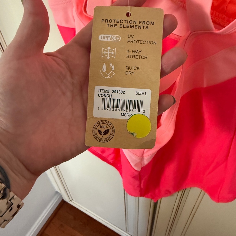 NWT ZeroXposure One Piece Padded Swimwear Size Large Pink and Coral - Picture 4 of 6